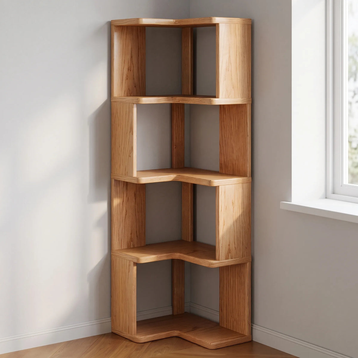 Cornixa - Tall Corner Bookshelf